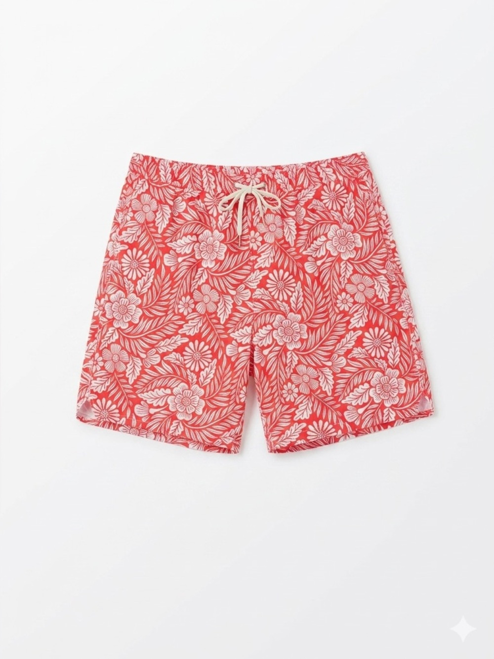 Fair Harbor Swim Trunks Mens XL Red Floral Drawstring Lined